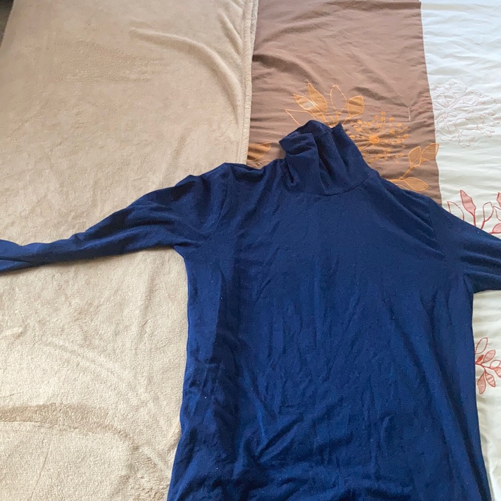 Blue turtleneck